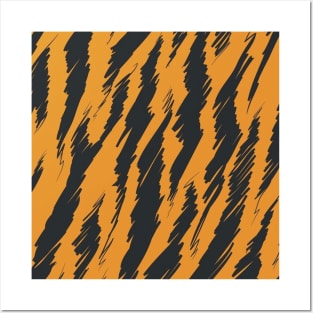 Tiger Pattern, orange, stripes Posters and Art